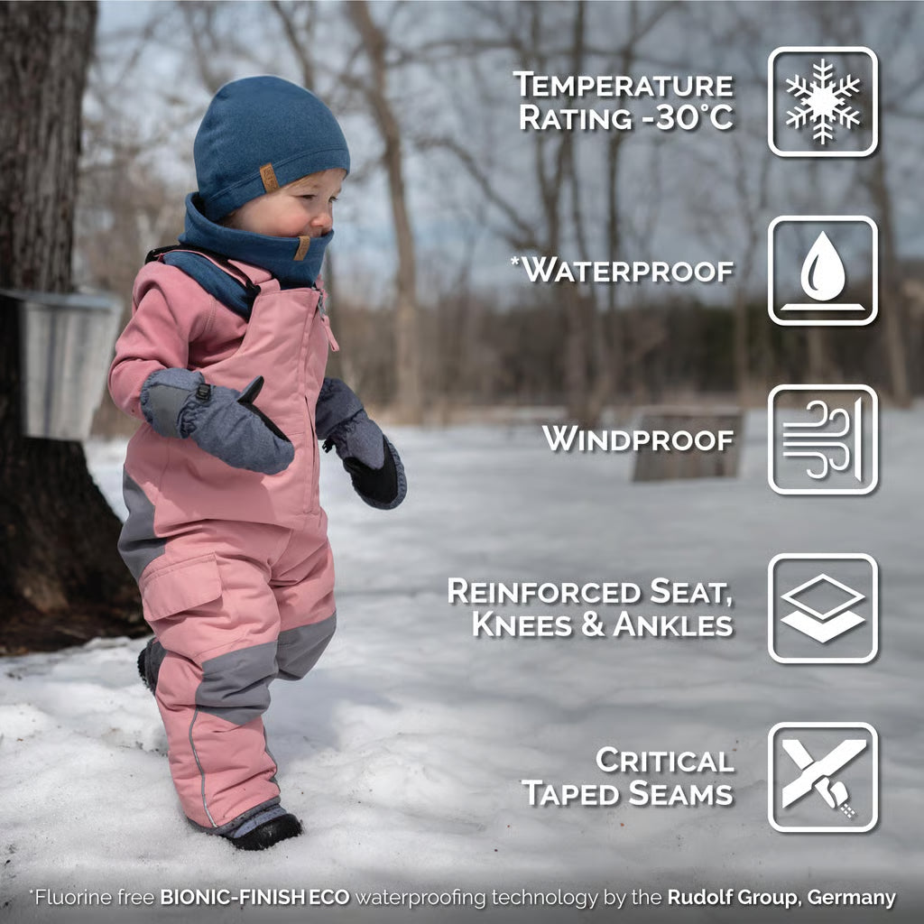 Toasty-Dry Snow Bib Pants- Dusty Pink
