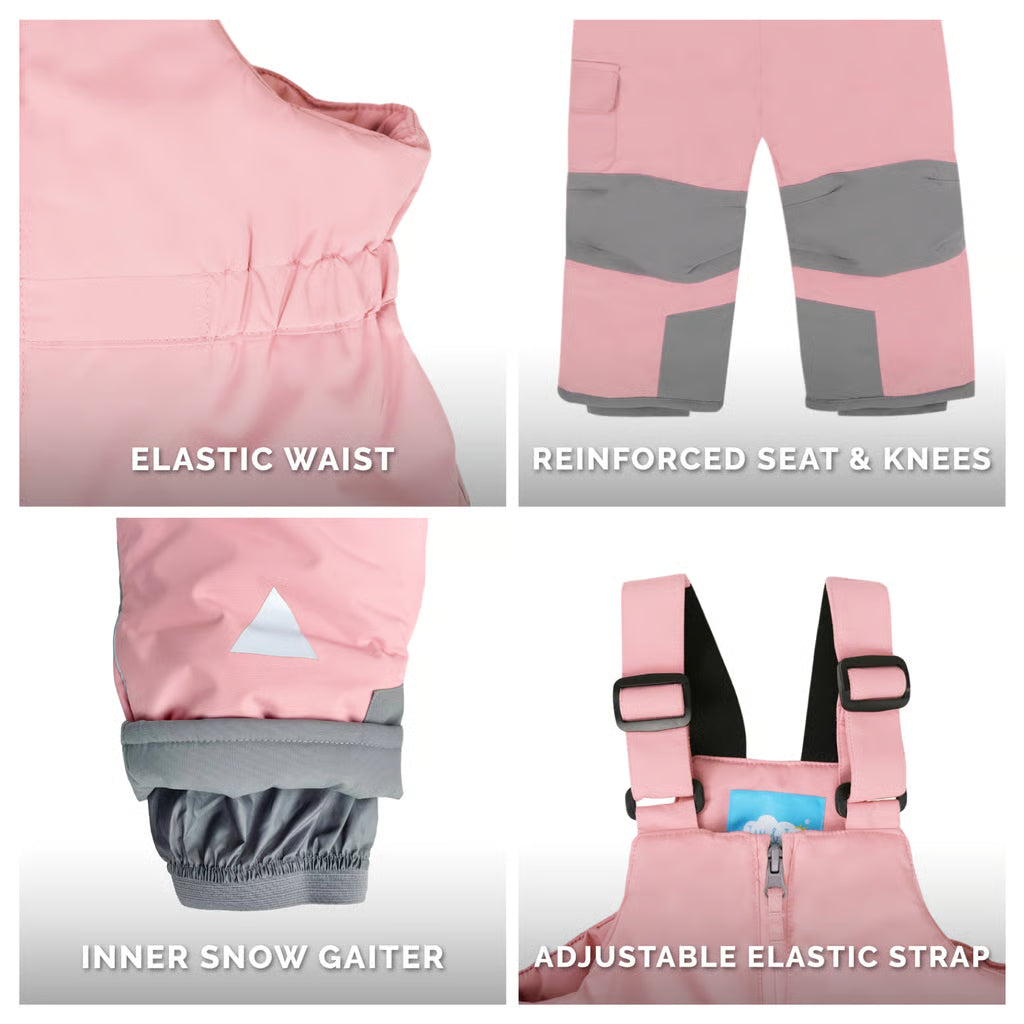 Toasty-Dry Snow Bib Pants- Dusty Pink