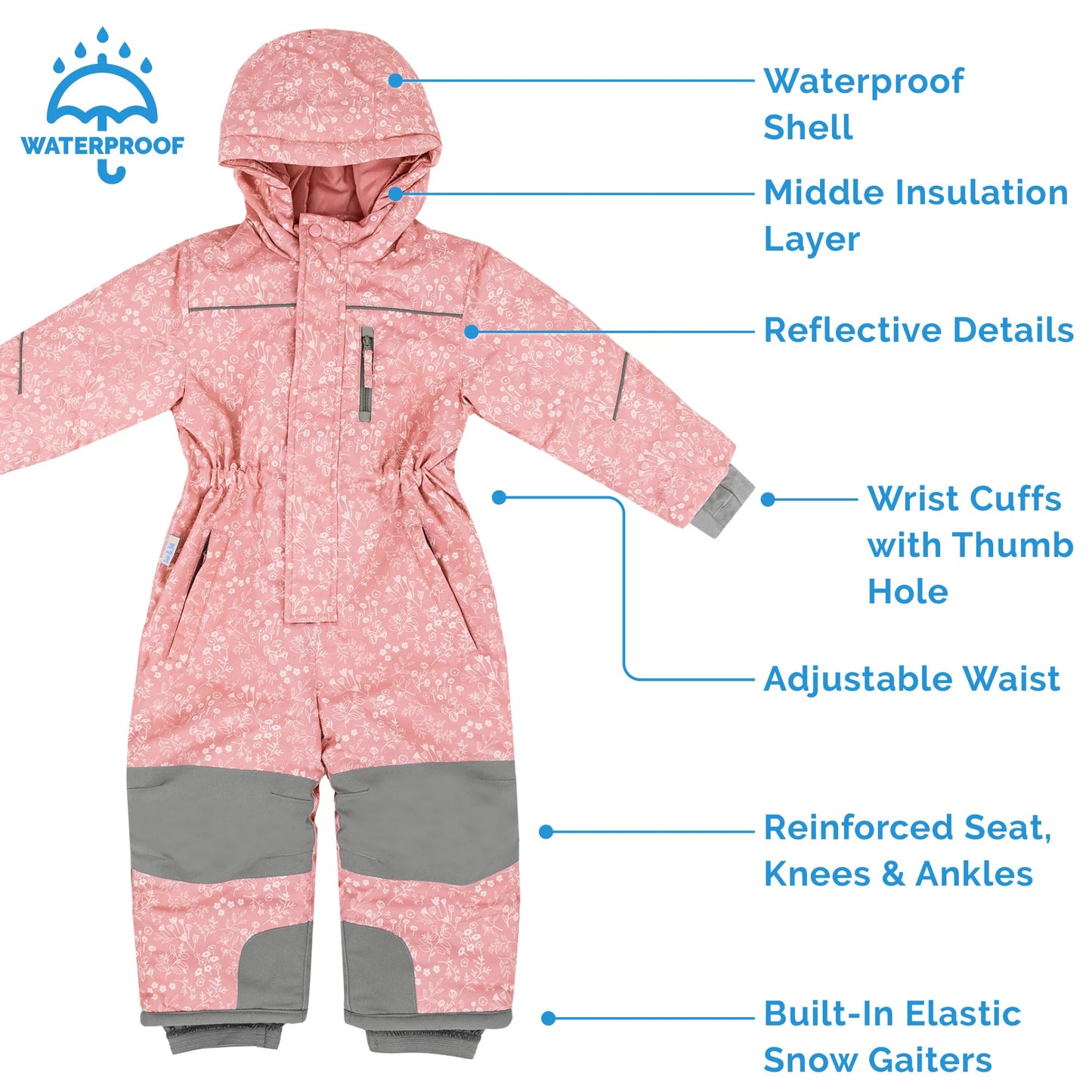 Toasty-Dry 1pc. Snowsuit- Prairie Flowers