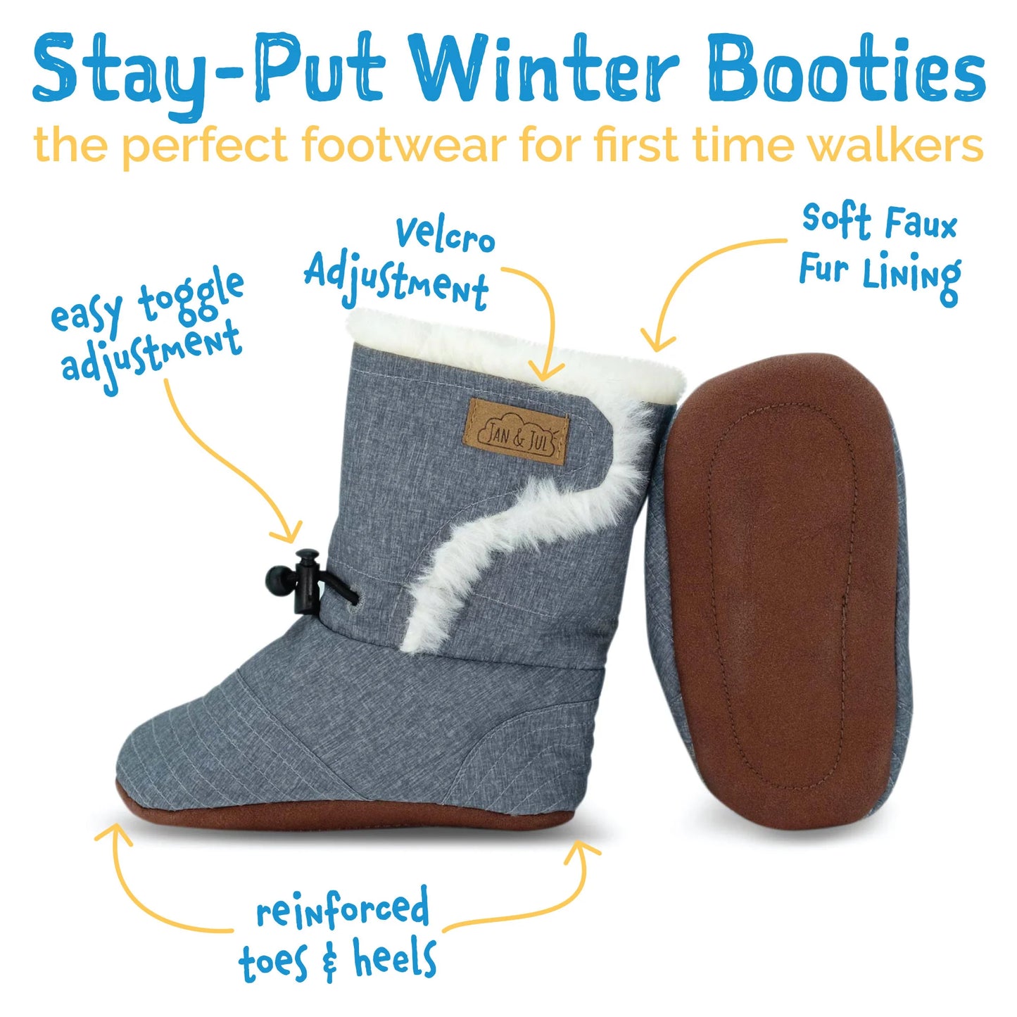 Stay-Put Winter Booties- Dusty Pink