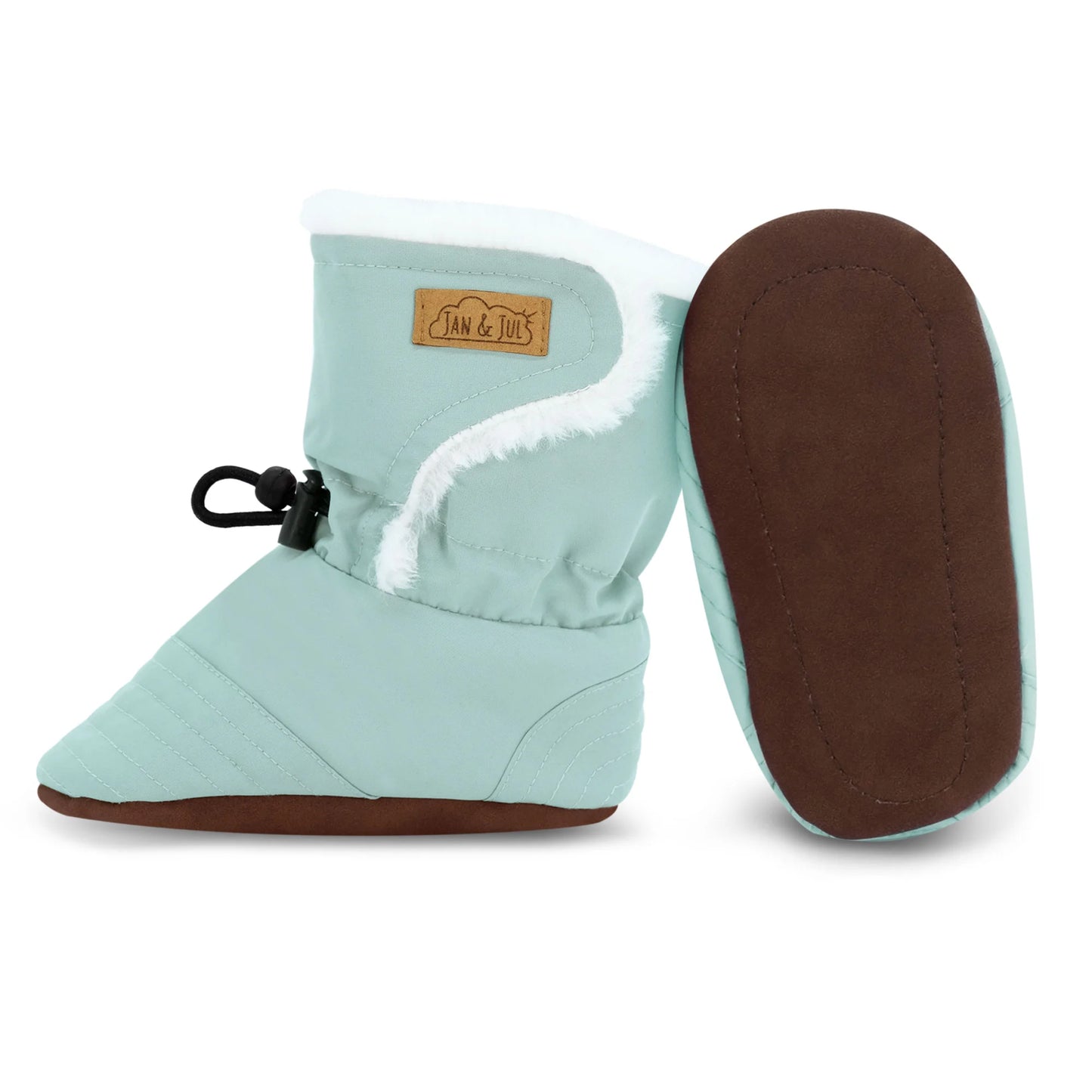 Stay-Put Winter Booties- Dusty Mint
