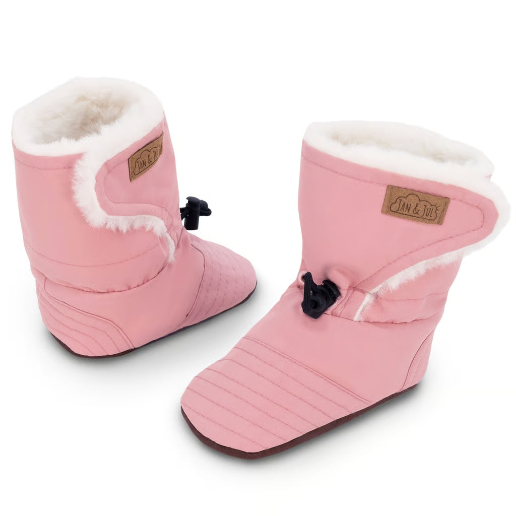 Stay-Put Winter Booties- Dusty Pink