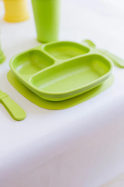 Re-Play Divided Plate 3pk.- Aqua/Lime/Yellow