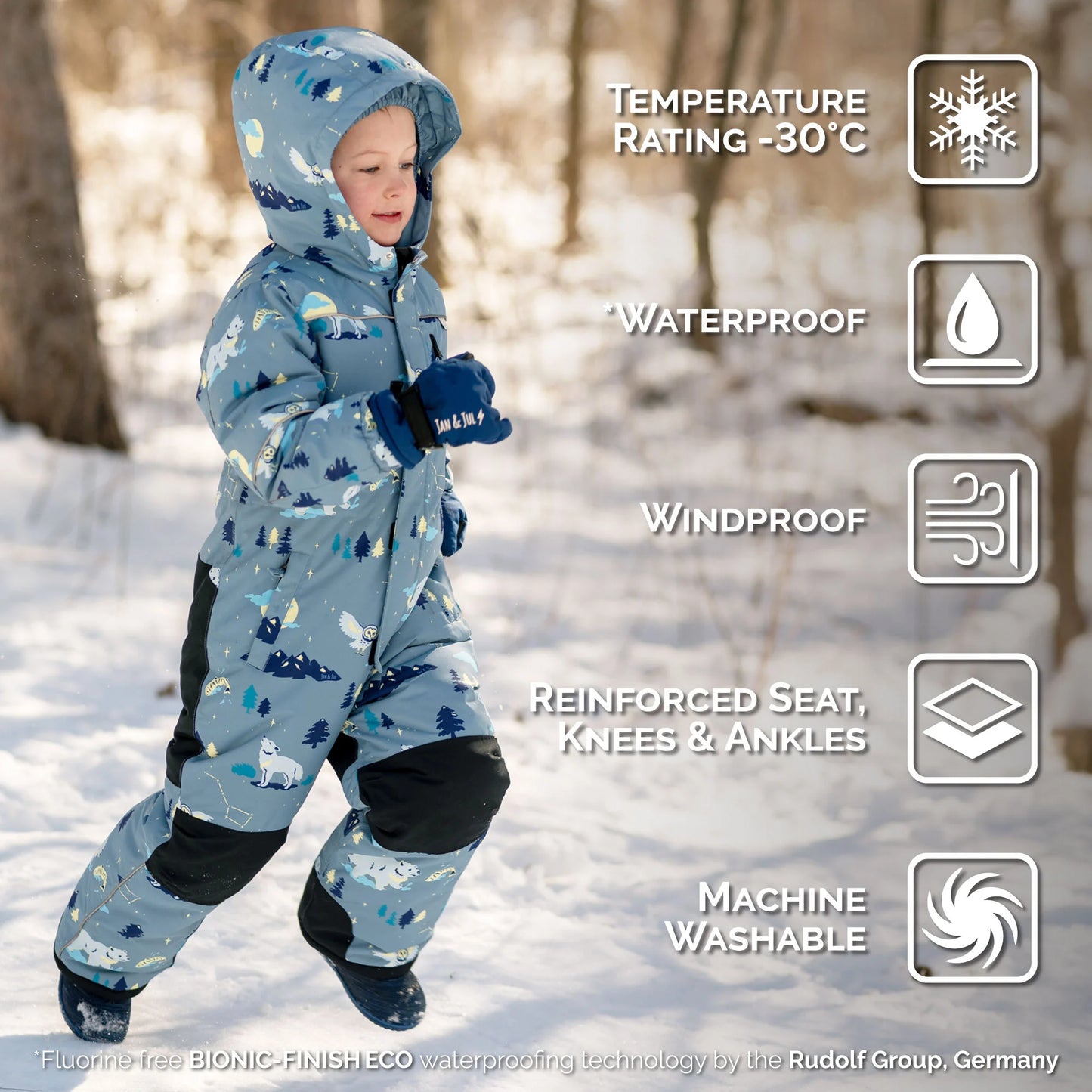 Toasty-Dry 1pc. Snowsuit- Wolf and Bear