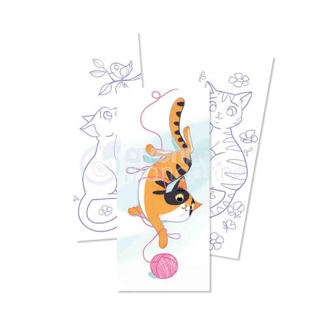 Colour-Your-Own Cat Bookmarks