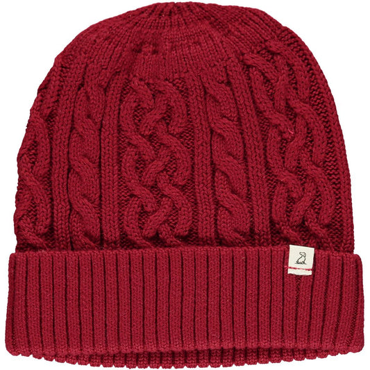 Arcadia Cable Knit Beanie- Red