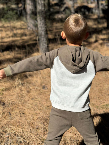 James Hooded Waffle Top