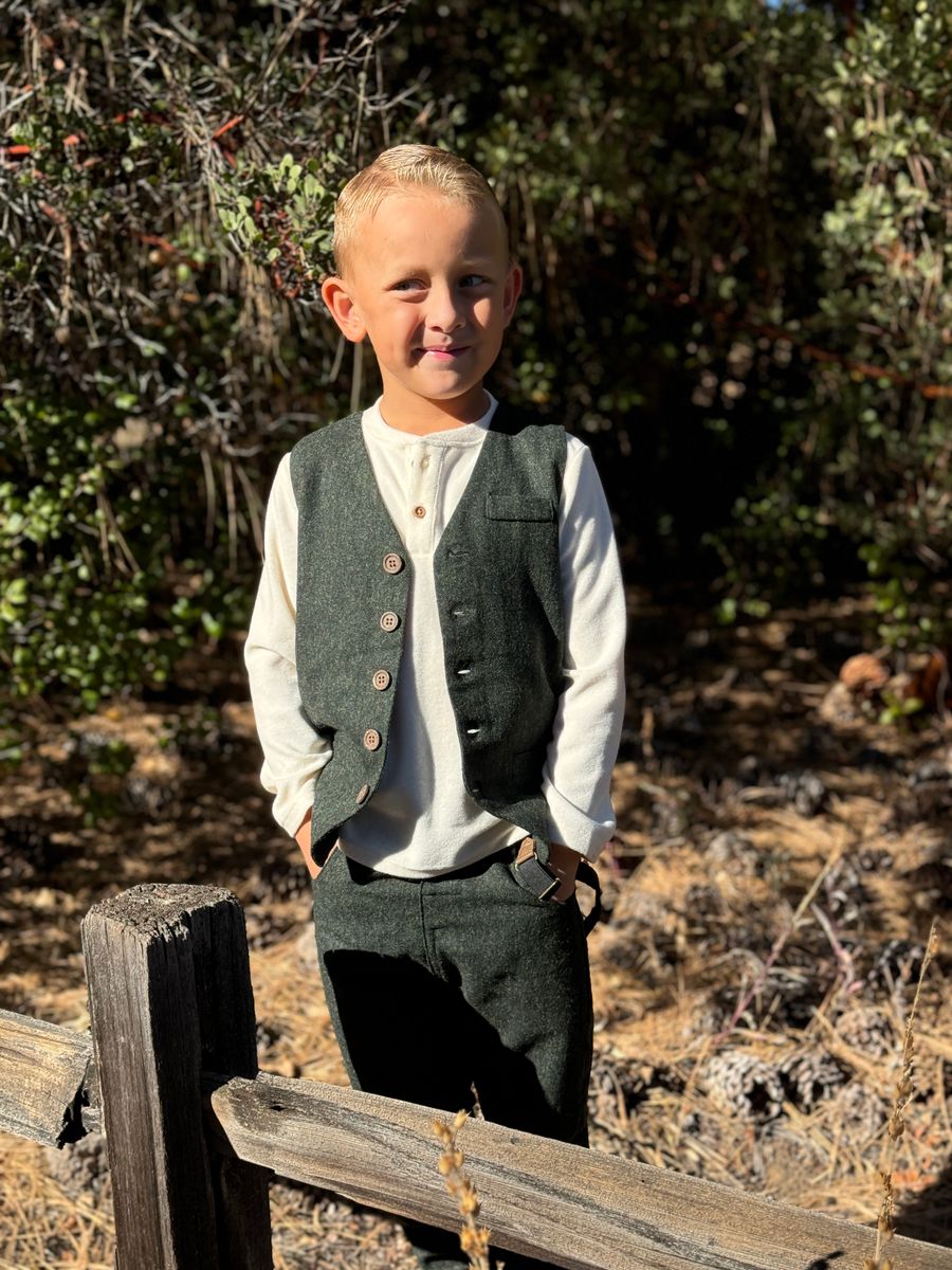 Marcus Tweed Suspender Pants