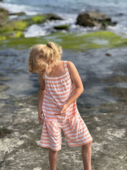 Tallulah Peach Stripe Romper