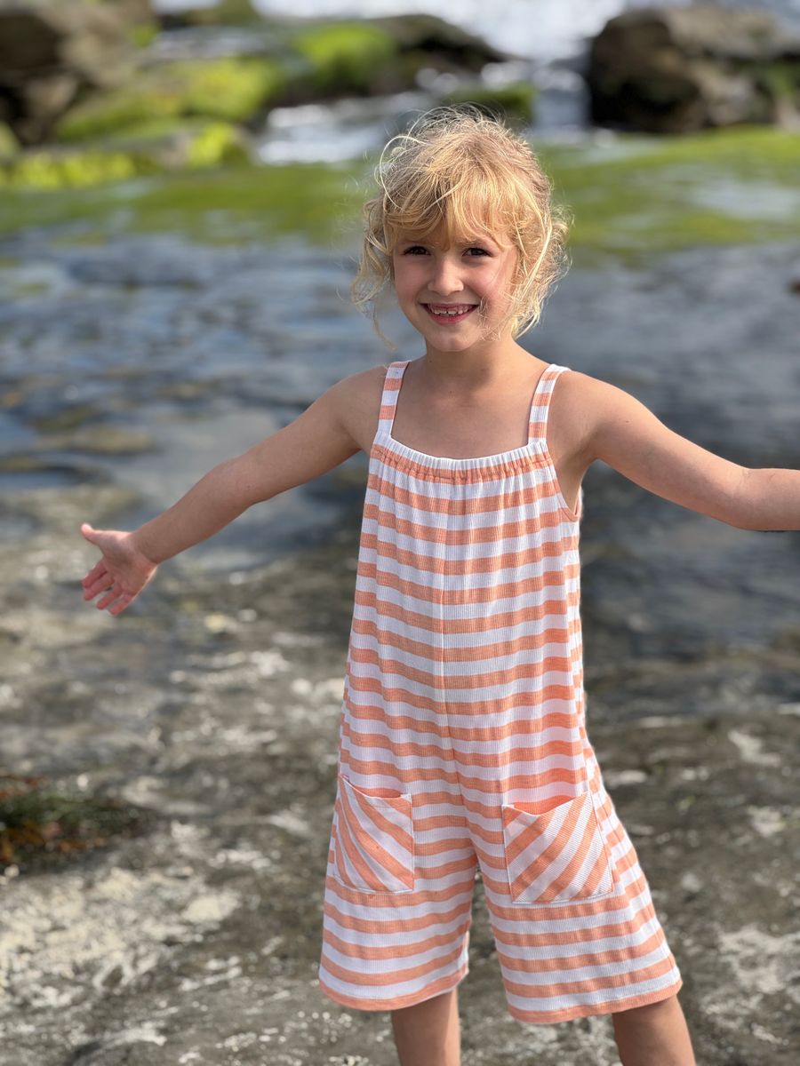 Tallulah Peach Stripe Romper