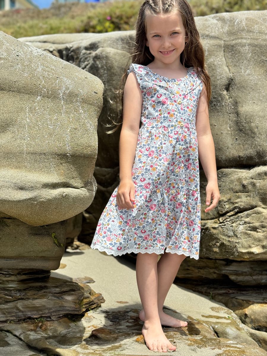 Willa Retro Blue Floral Dress