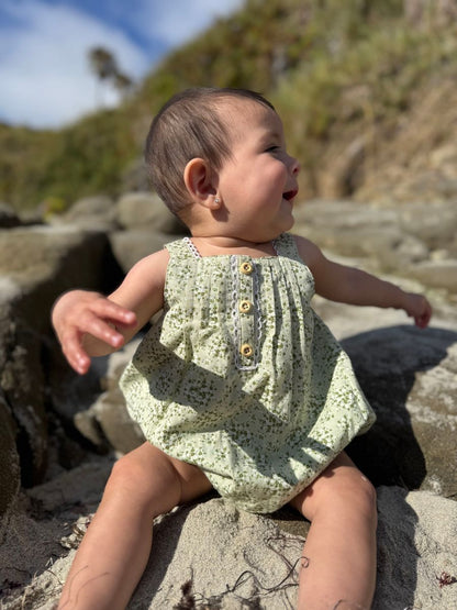 Evie Green Floral Bubble Romper