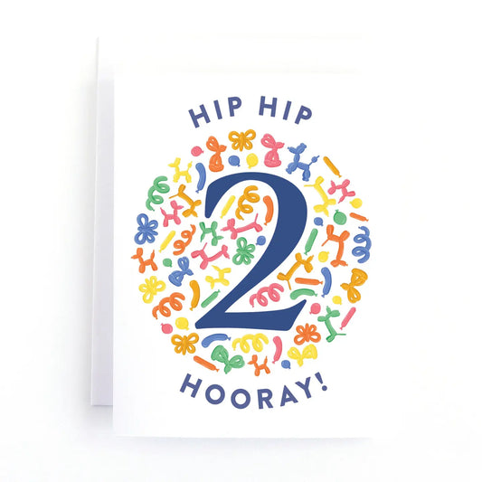 Balloon Animal Second Birthday Card