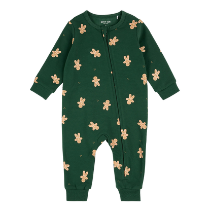Gingerbread Dark Green Fleece Playsuit