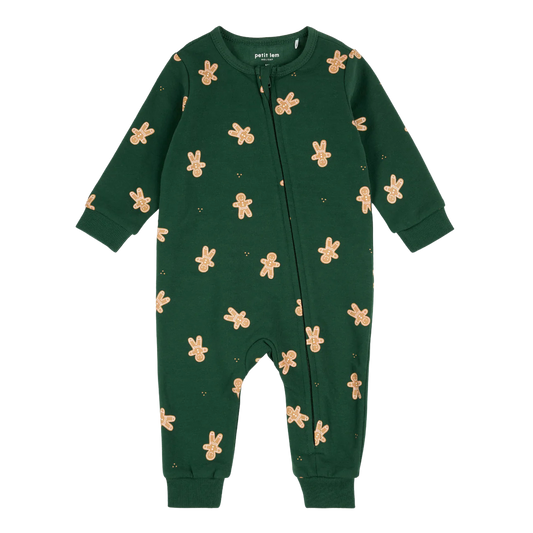 Gingerbread Dark Green Fleece Playsuit