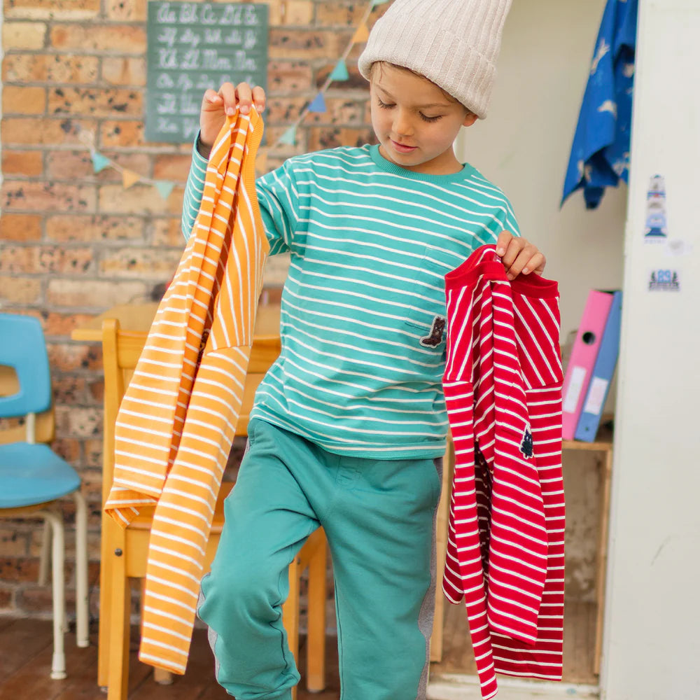 Turquoise Striped Long Sleeve Shirt