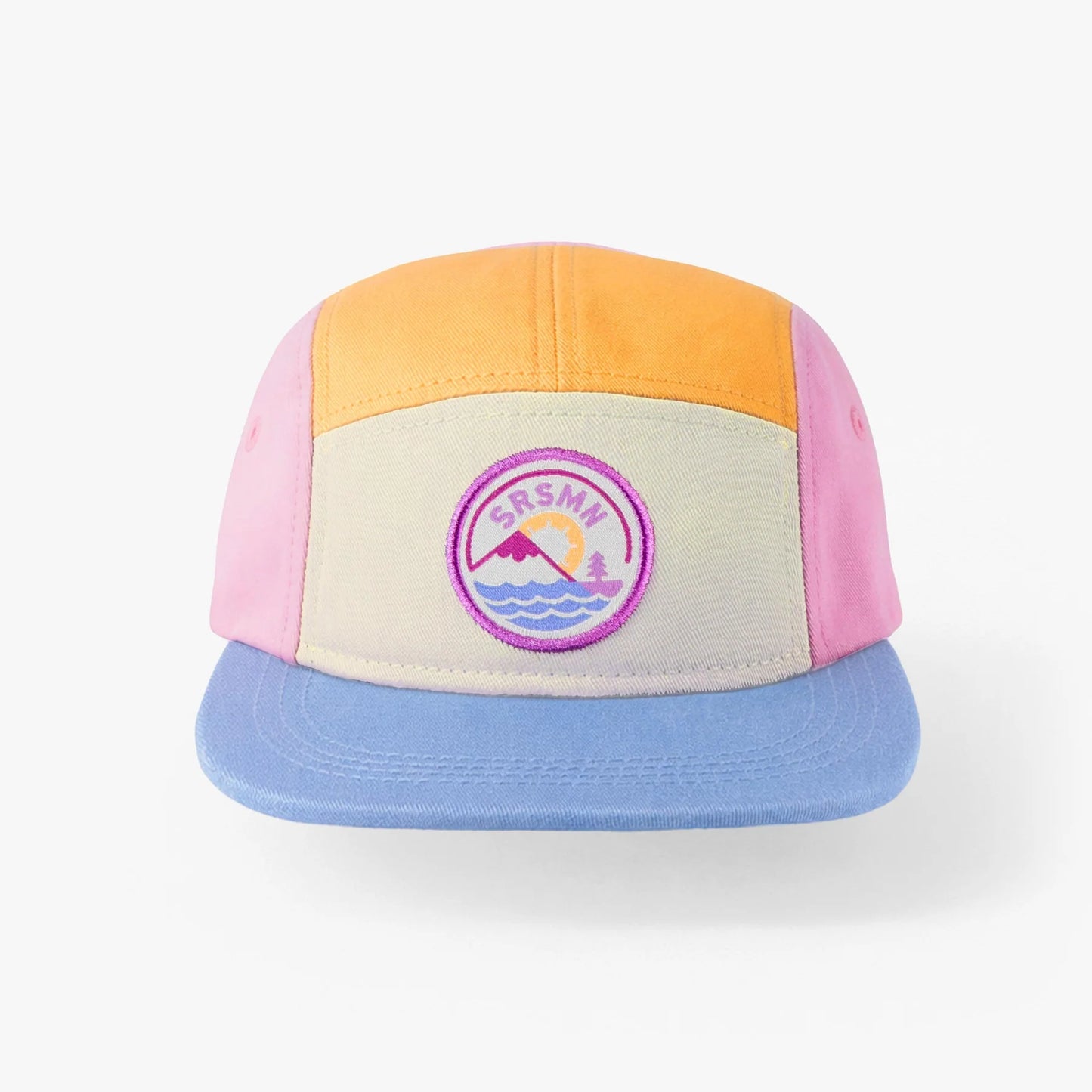 Mauve & Orange Colour Block Cap