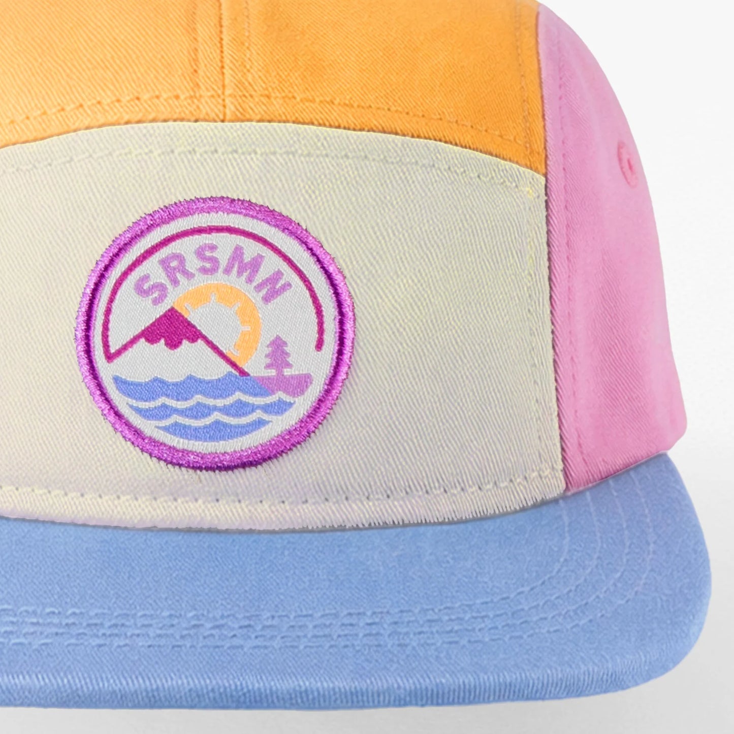 Mauve & Orange Colour Block Cap