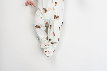 Bamboo Footed Zipper Sleeper- Hedgehogs