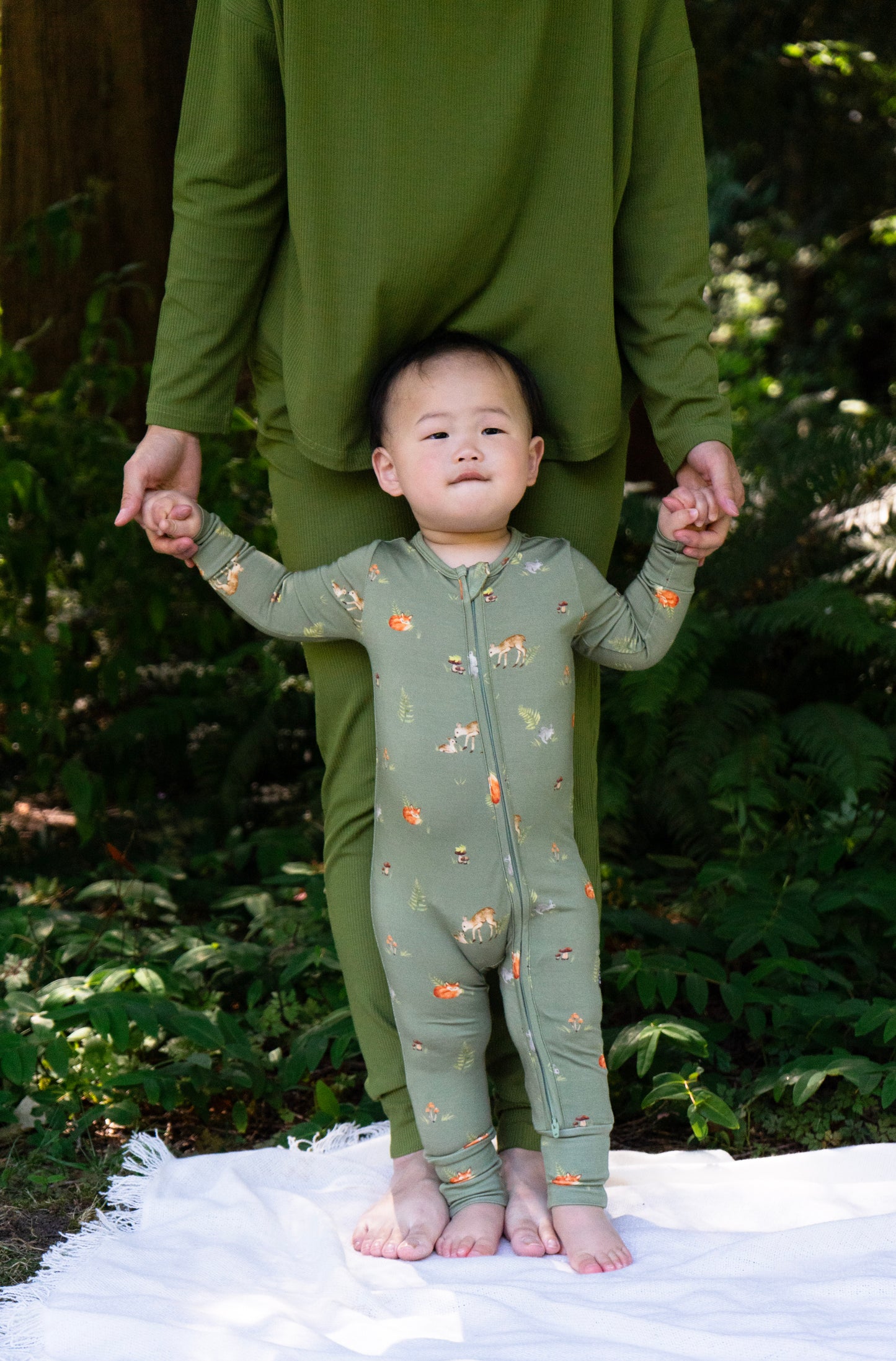 Bamboo Footless Zipper Sleeper- Forest Friends