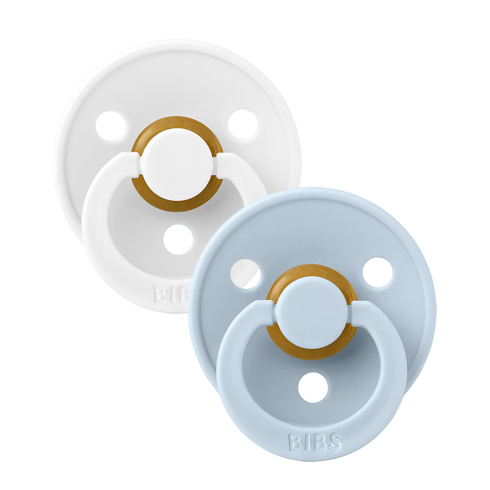 Colour Round Pacifier 2pk.- Baby Blue/White