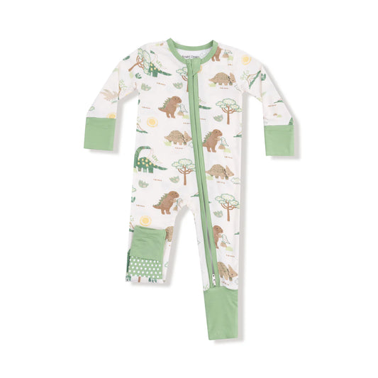 2-Way Zipper Romper- Baby Love Dinos
