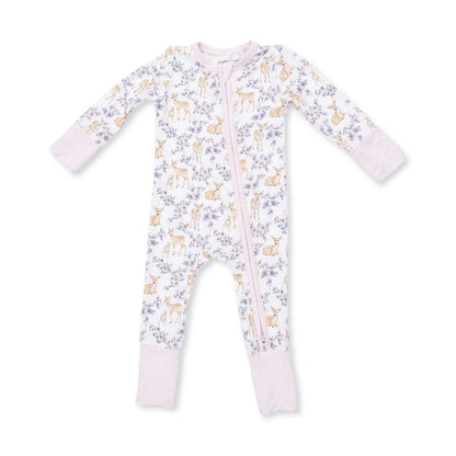 Convertible 2-Way Zipper Romper- Floral Deer