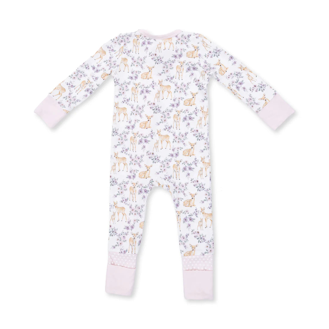 Convertible 2-Way Zipper Romper- Floral Deer