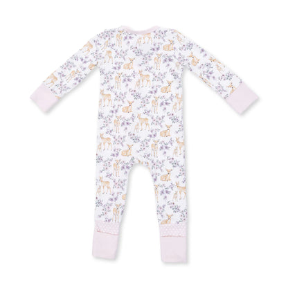 Convertible 2-Way Zipper Romper- Floral Deer