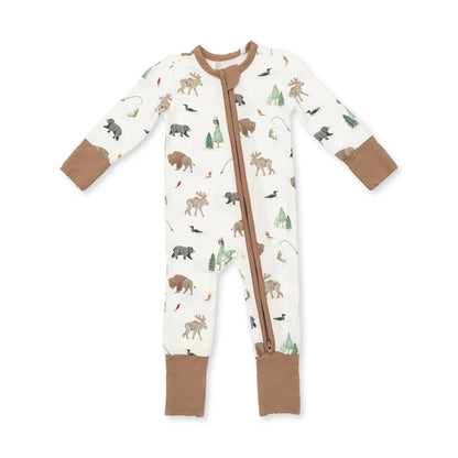 Convertible 2-Way Zipper Romper- Northern Woodland Animals