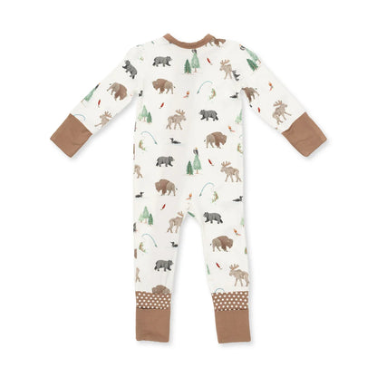 Convertible 2-Way Zipper Romper- Northern Woodland Animals