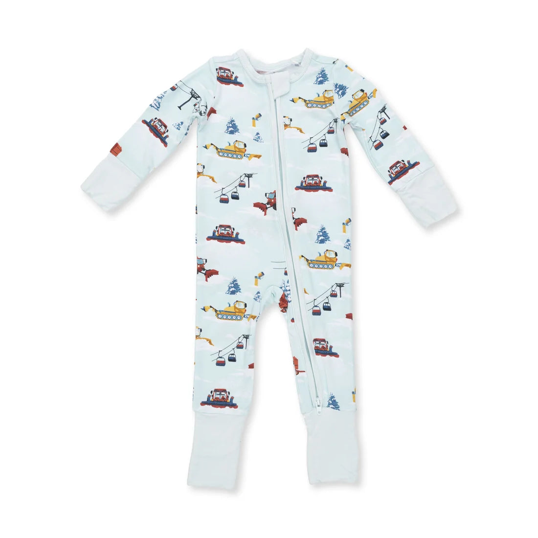 Convertible 2-Way Zipper Romper- Snow Cats