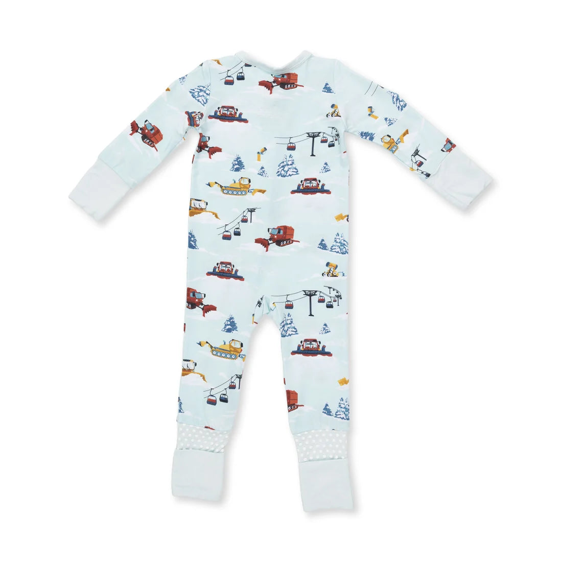 Convertible 2-Way Zipper Romper- Snow Cats