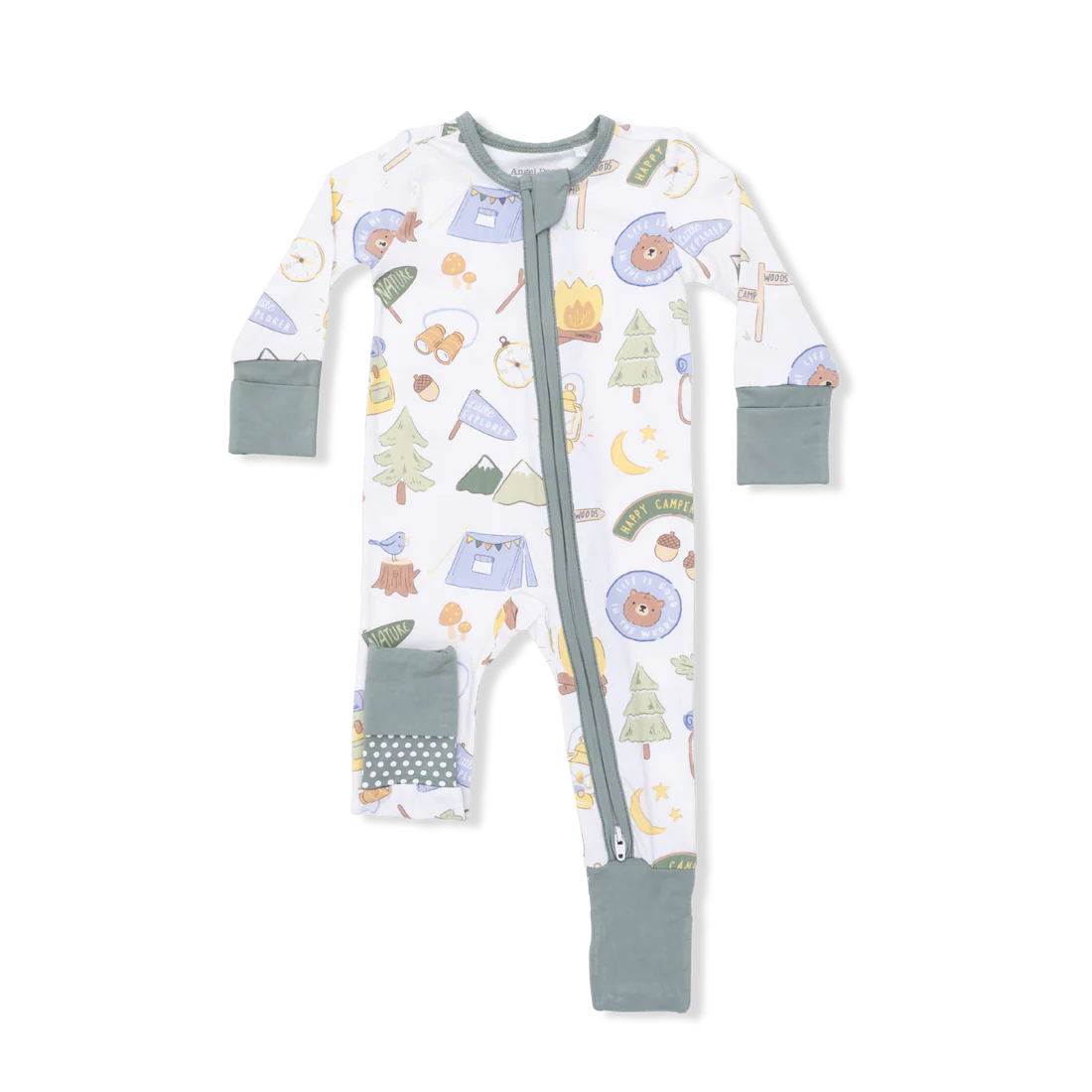 Convertible 2-Way Zipper Romper- Blue Camping
