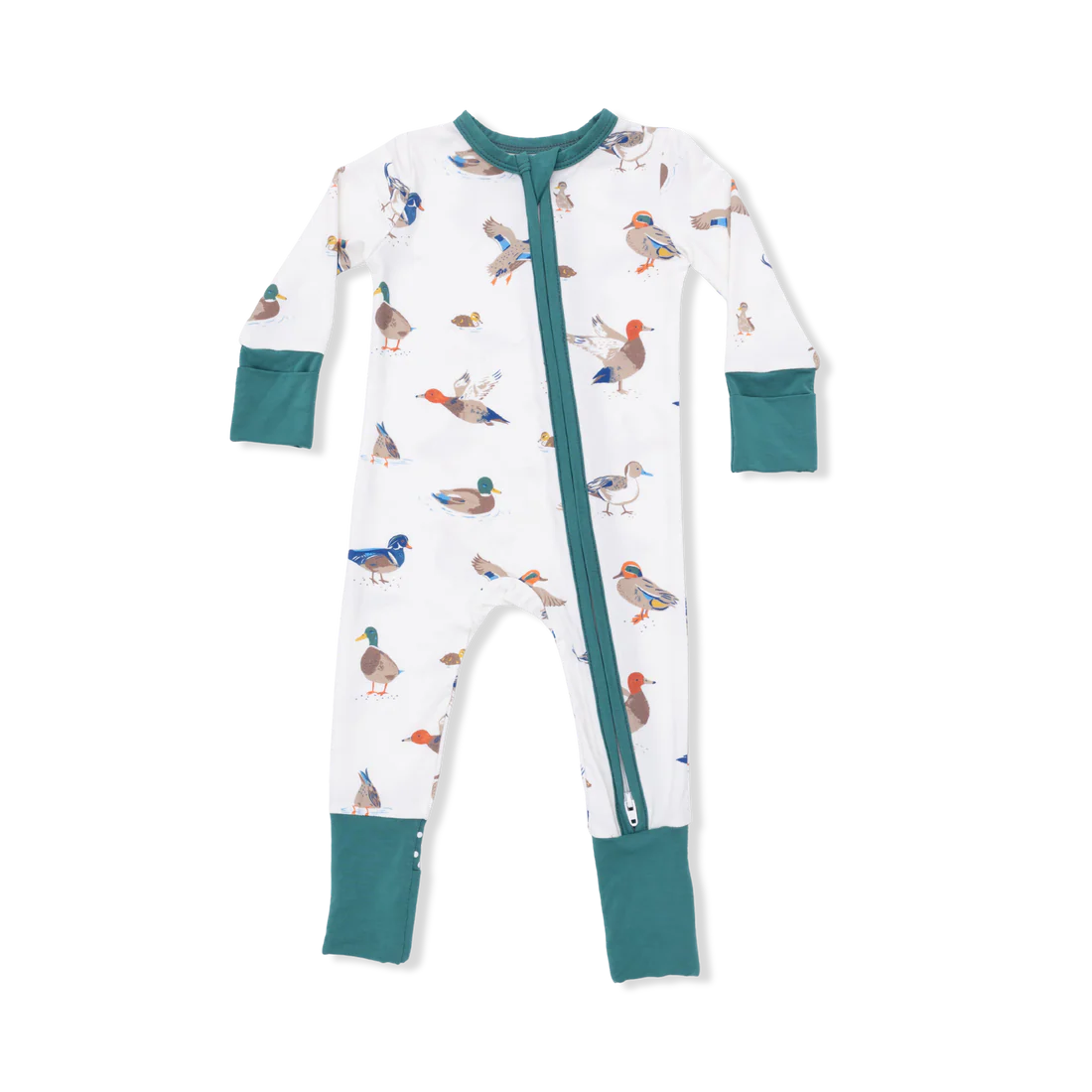 Convertible 2-Way Zipper Romper- Ducks