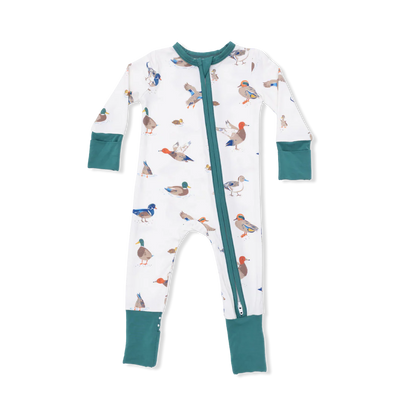 Convertible 2-Way Zipper Romper- Ducks