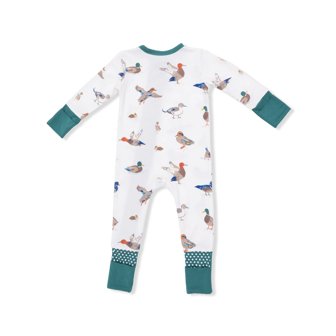 Convertible 2-Way Zipper Romper- Ducks