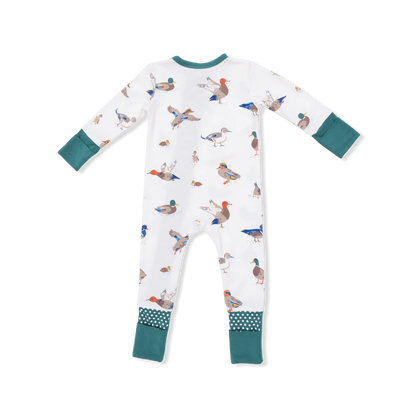 Convertible 2-Way Zipper Romper- Ducks
