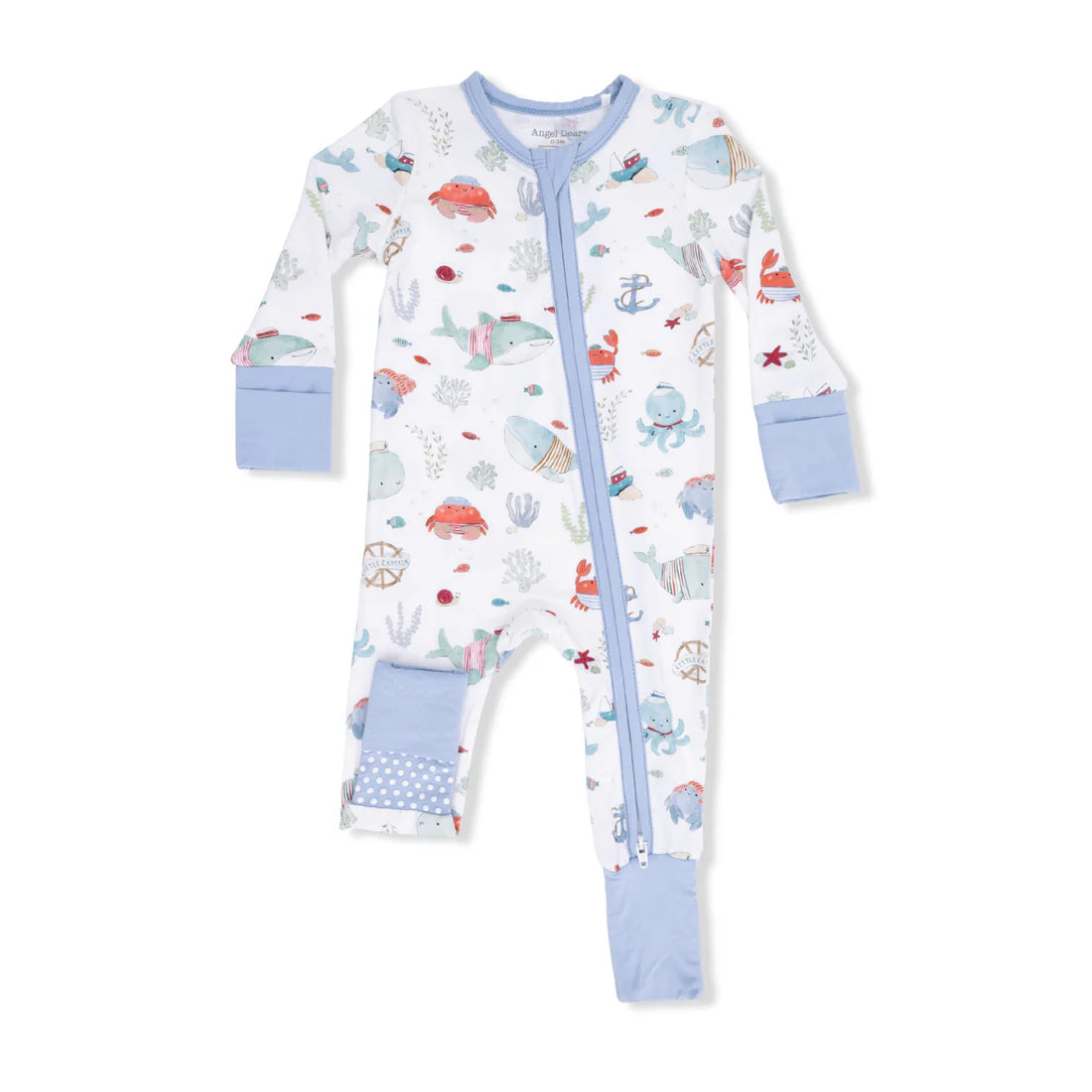 Convertible 2-Way Zipper Romper- Sailor Sea Creatures