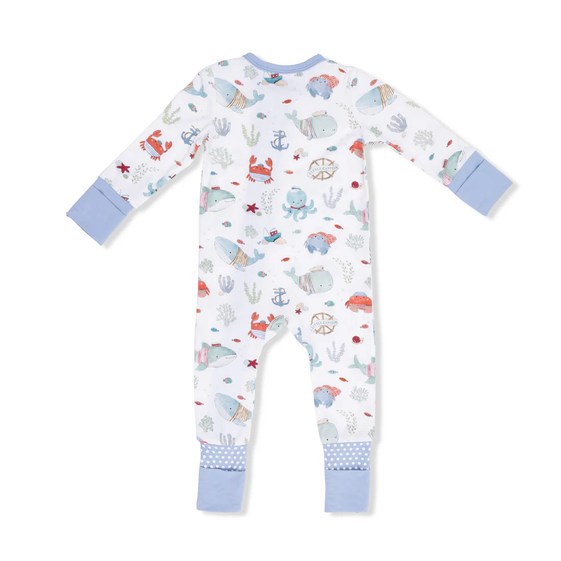 Convertible 2-Way Zipper Romper- Sailor Sea Creatures