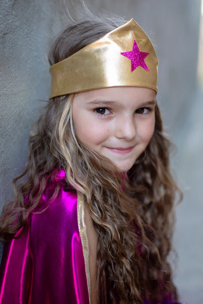 Superhero Star Dress, Cape, & Headpiece Set