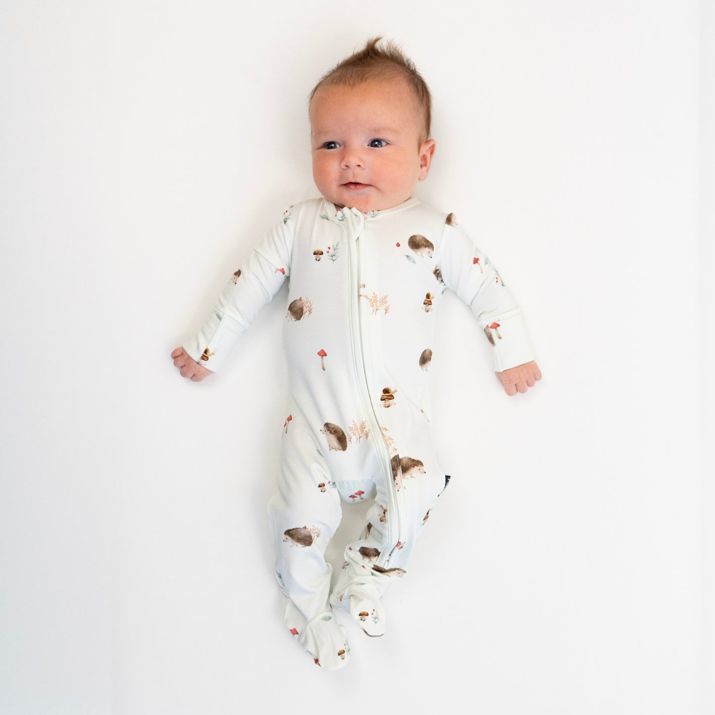 Bamboo Footed Zipper Sleeper- Hedgehogs