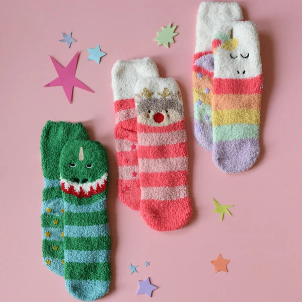 Dinosaur Cozy Slipper Socks 2pk.