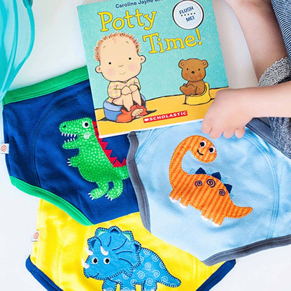 Organic Cotton 3pc. Potty Training Pants- Jurassic Pals