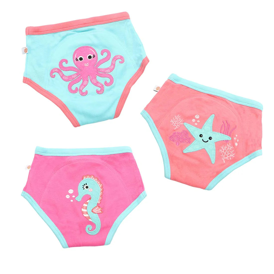 Organic Cotton 3pc. Potty Training Pants- Ocean Gals