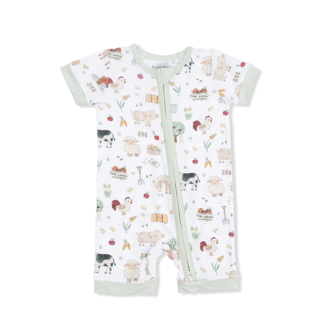2-Way Shortie Zipper Romper- Cute Farm Animals
