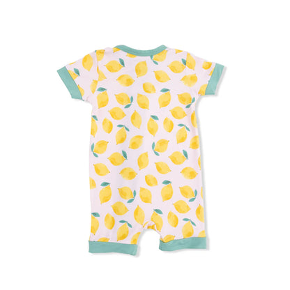 2-Way Shortie Zipper Romper- Sunny Lemons
