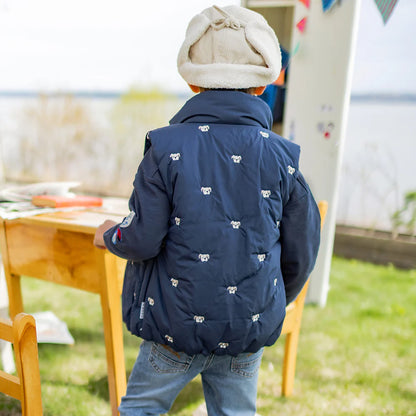 Navy Blue Bulldog Puffer Vest