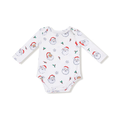 Long Sleeve Bodysuit- Vintage Santas