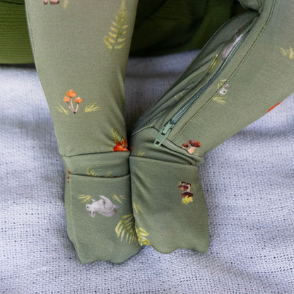 Bamboo Footless Zipper Sleeper- Forest Friends